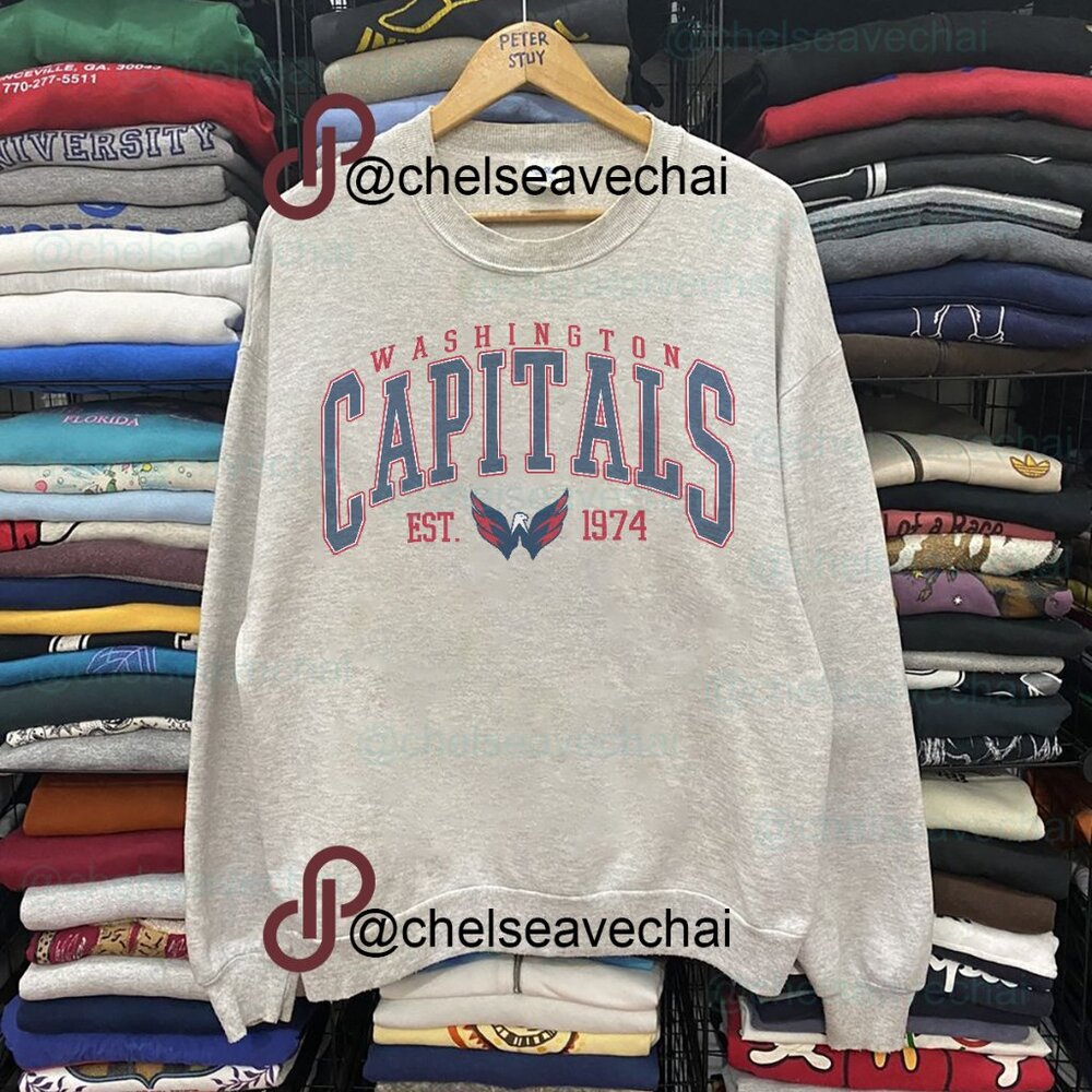 Vintage Washington Capitals Sweatshirt, NHL Washington Capitals Hockey Shirt Tee